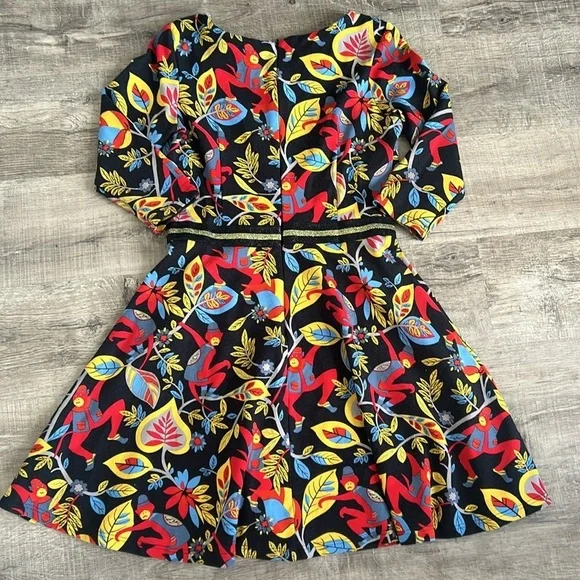 ModCloth / Traffic People monkey print fit and flare dress size L - Picture 9 of 11